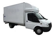 Car Hire Pontypool - White Ford Luton Box with Tail Lift - Van hire Pontypool